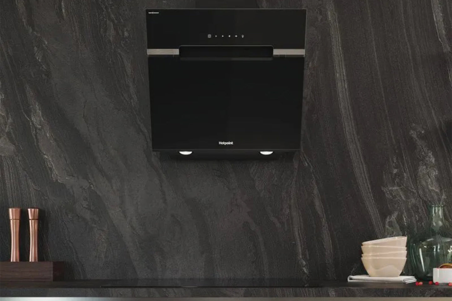 Hotpoint 60cm Chimney Cooker Hood | PHVS61FLTDPK