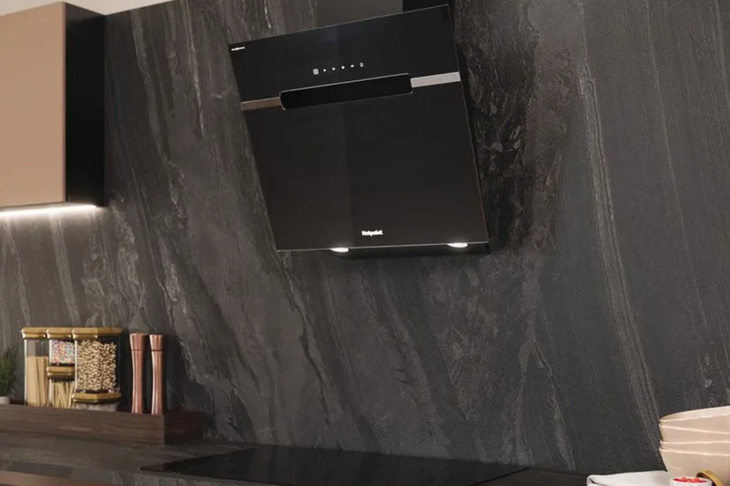 Hotpoint 60cm Chimney Cooker Hood | PHVS61FLTDPK