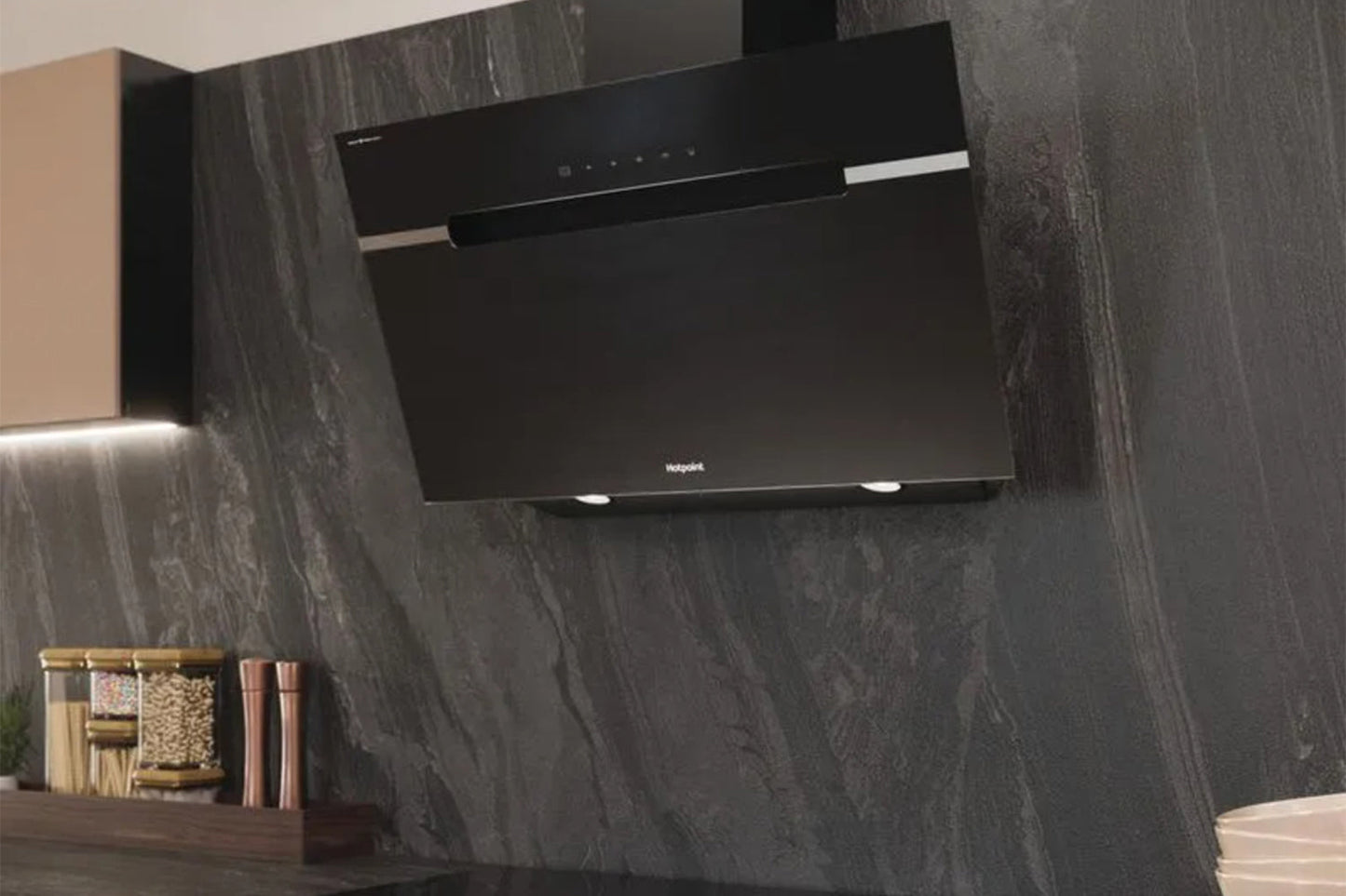 Hotpoint 90cm Chimney Cooker Hood | PHVS91FLTDPK