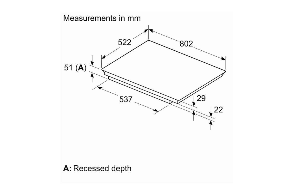 Bosch Series 6 80cm 5 Zone Induction Hob | PIV831HB1E | Black