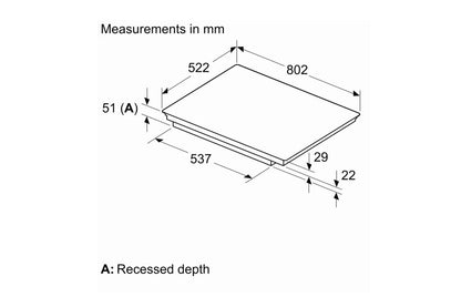 Bosch Series 6 80cm 5 Zone Induction Hob | PIV831HB1E | Black
