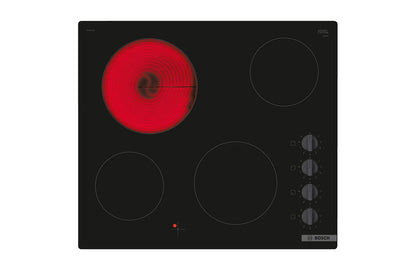 Bosch 60cm 4 Zone Electric Hob | PKE611CA3E | Black