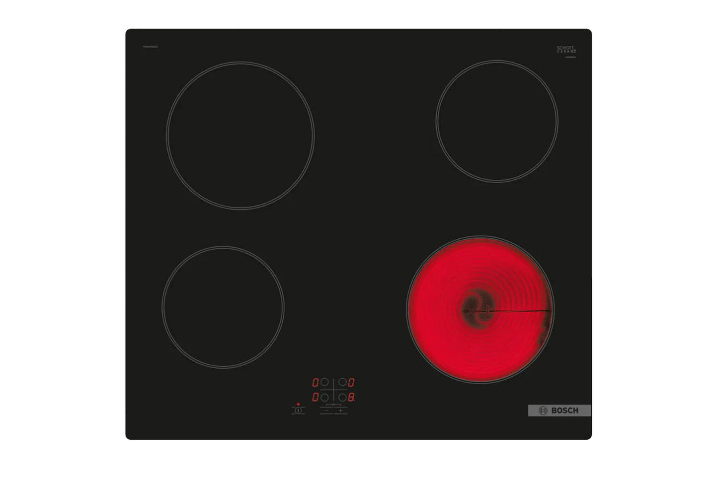 Bosch Series 2 60cm 4 Zone Electric Hob | PKE61RAA8B | Black