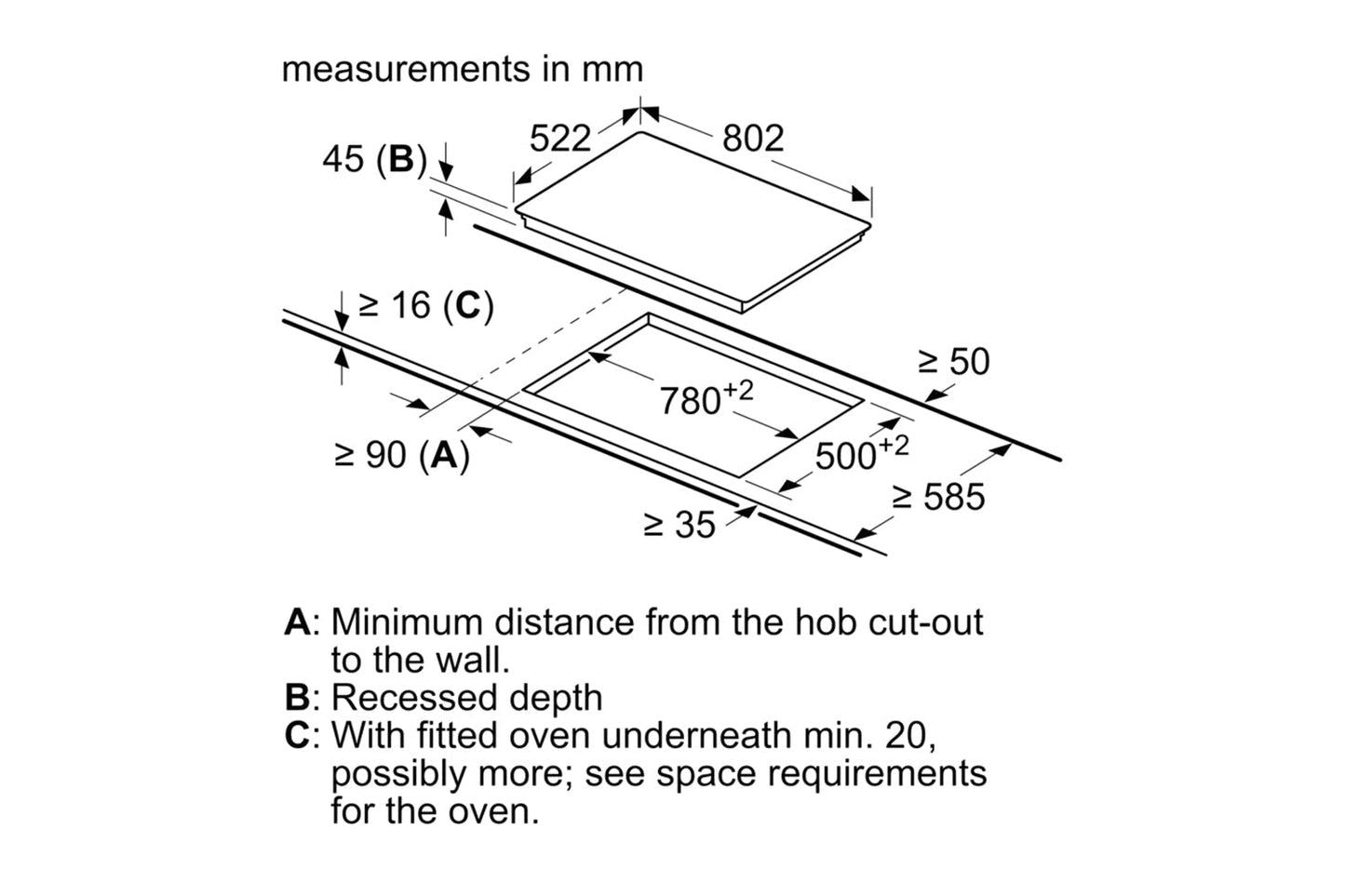 Bosch Series 4 80cm 4 Zone Induction Hob | PKH811BB1D | Black