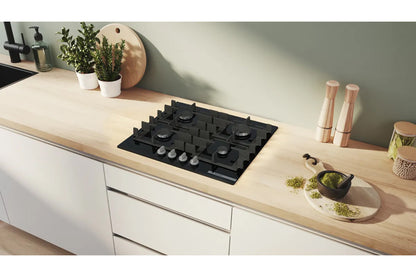 Bosch Series 4 60cm 4 Burner Gas Hob | PNP6B6K40 | Black