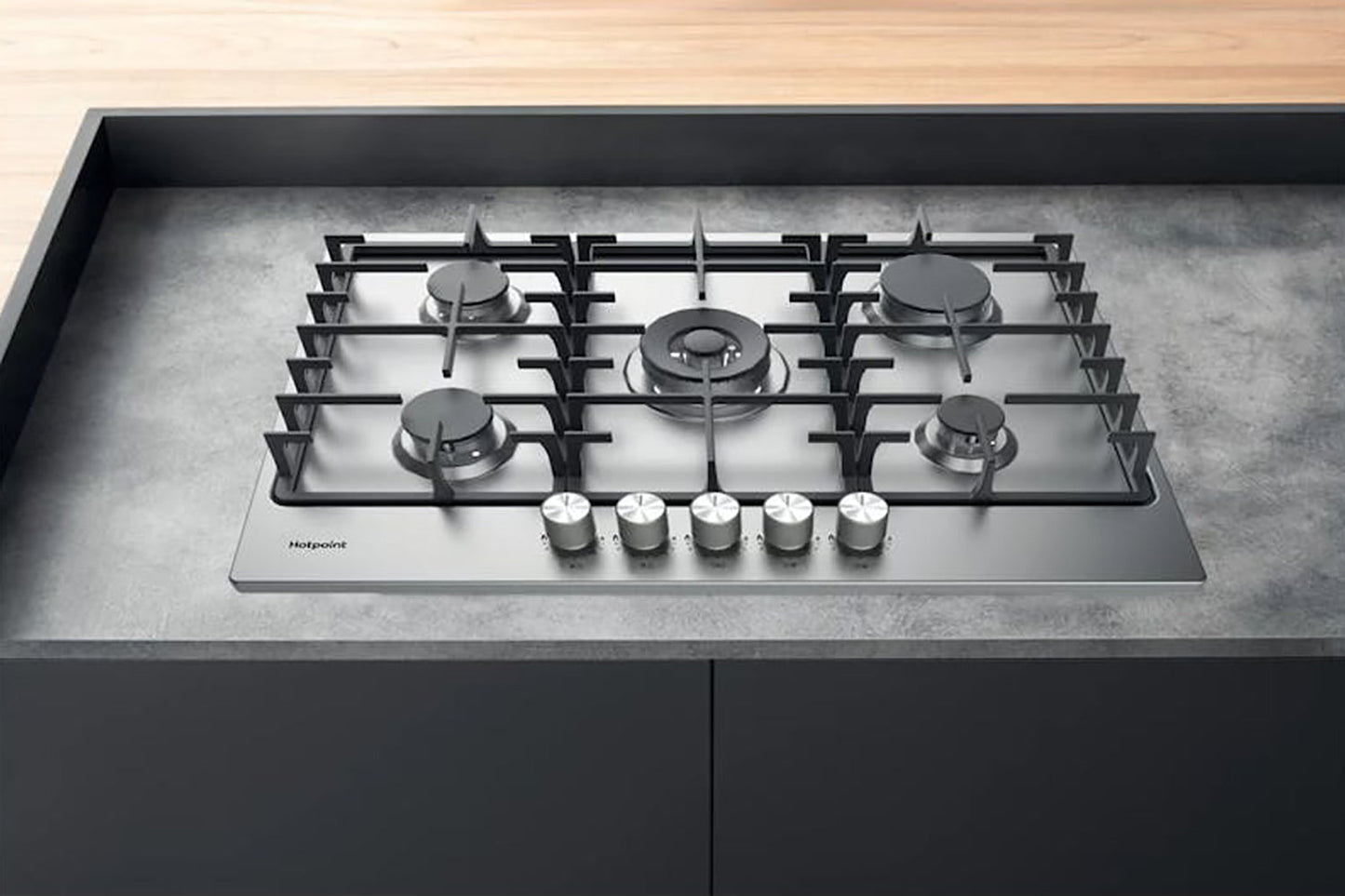 Hotpoint 75cm Built-in Gas Hob | PPH75GDFIXUK | Inox