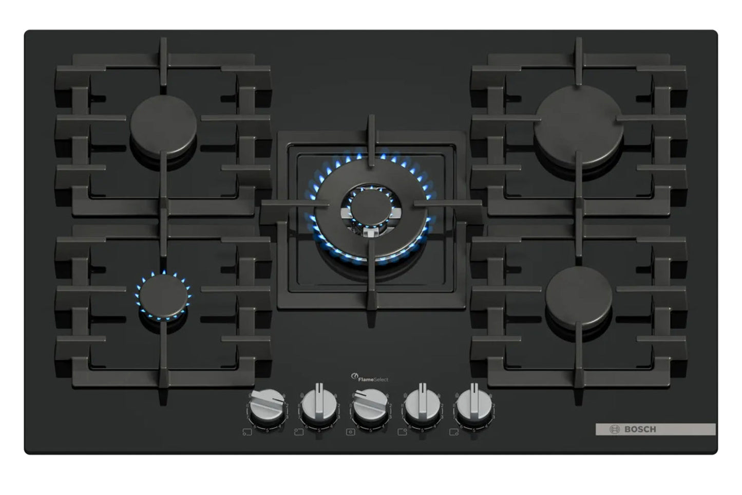 Bosch Series 6 75cm 5 Burner Gas Hob | PPQ7A6I40 | Black