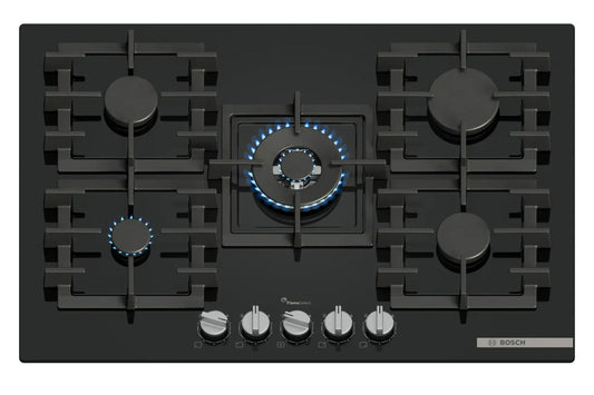 Bosch Series 6 75cm 5 Burner Gas Hob | PPQ7A6I40 | Black