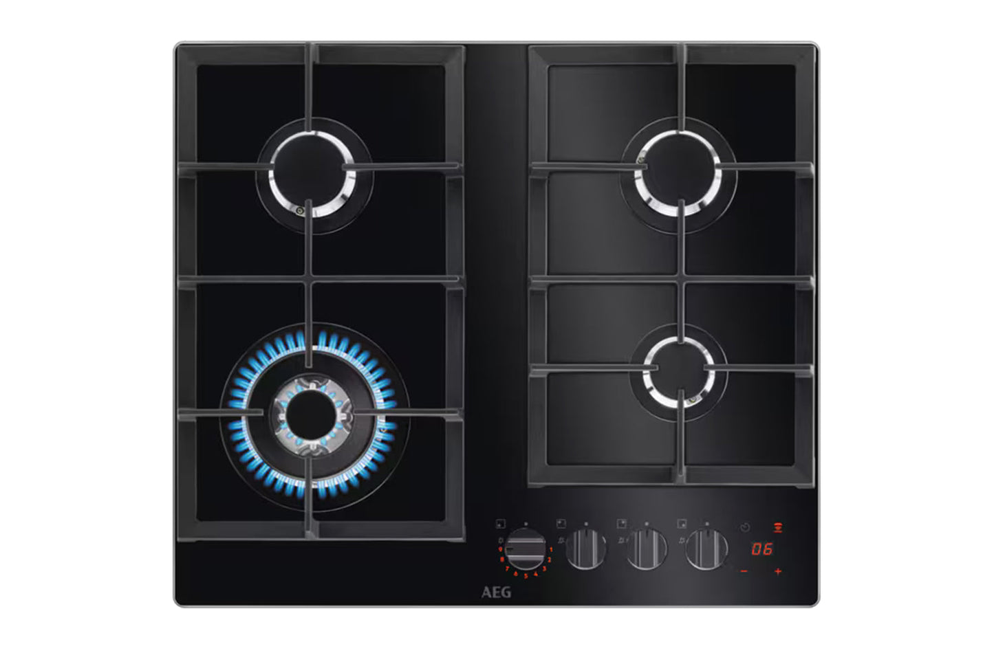 AEG 8000 Series 60cm 4 Burner Gas Hob | HKB64450NB| Black