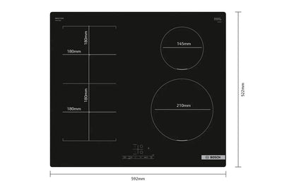 Bosch Series 4 60cm Built-in Induction Hob | PWP611BB5B | Black