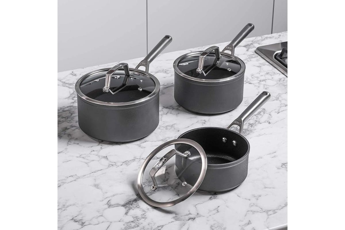 Ninja Zerostick 3 Piece Sauce Pan Set | C33000UK | Grey