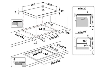 Indesit 58cm Built-in Ceramic Hob | RI161C