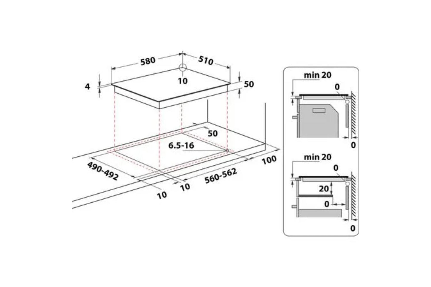 Indesit 58cm Built-in Ceramic Hob | RI860C