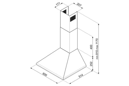 Smeg 60cm Chimney Hood | KSED65XE | Stainless Steel