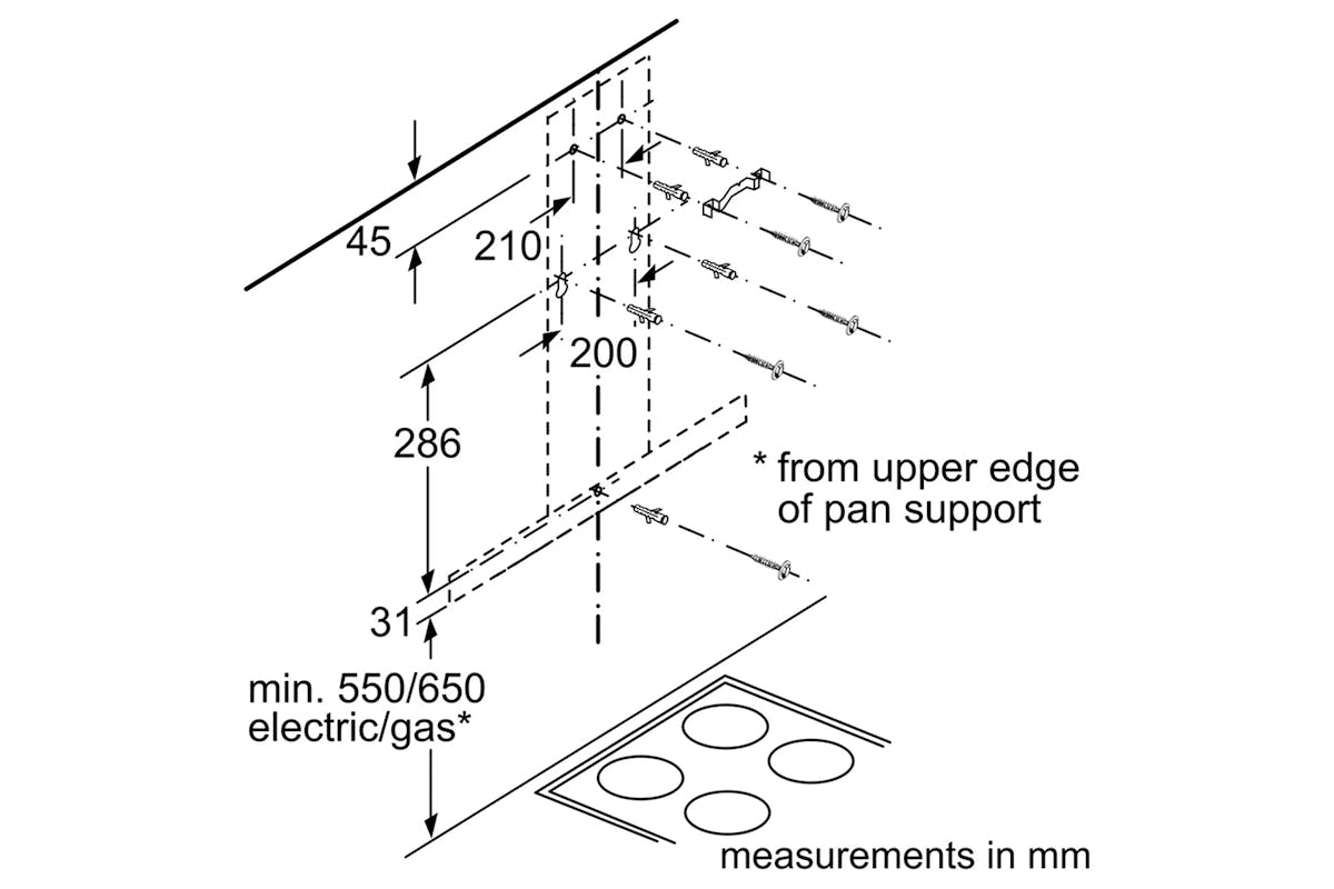 Siemens iQ300 60cm Wall mounted Hood | LC67BHM50B