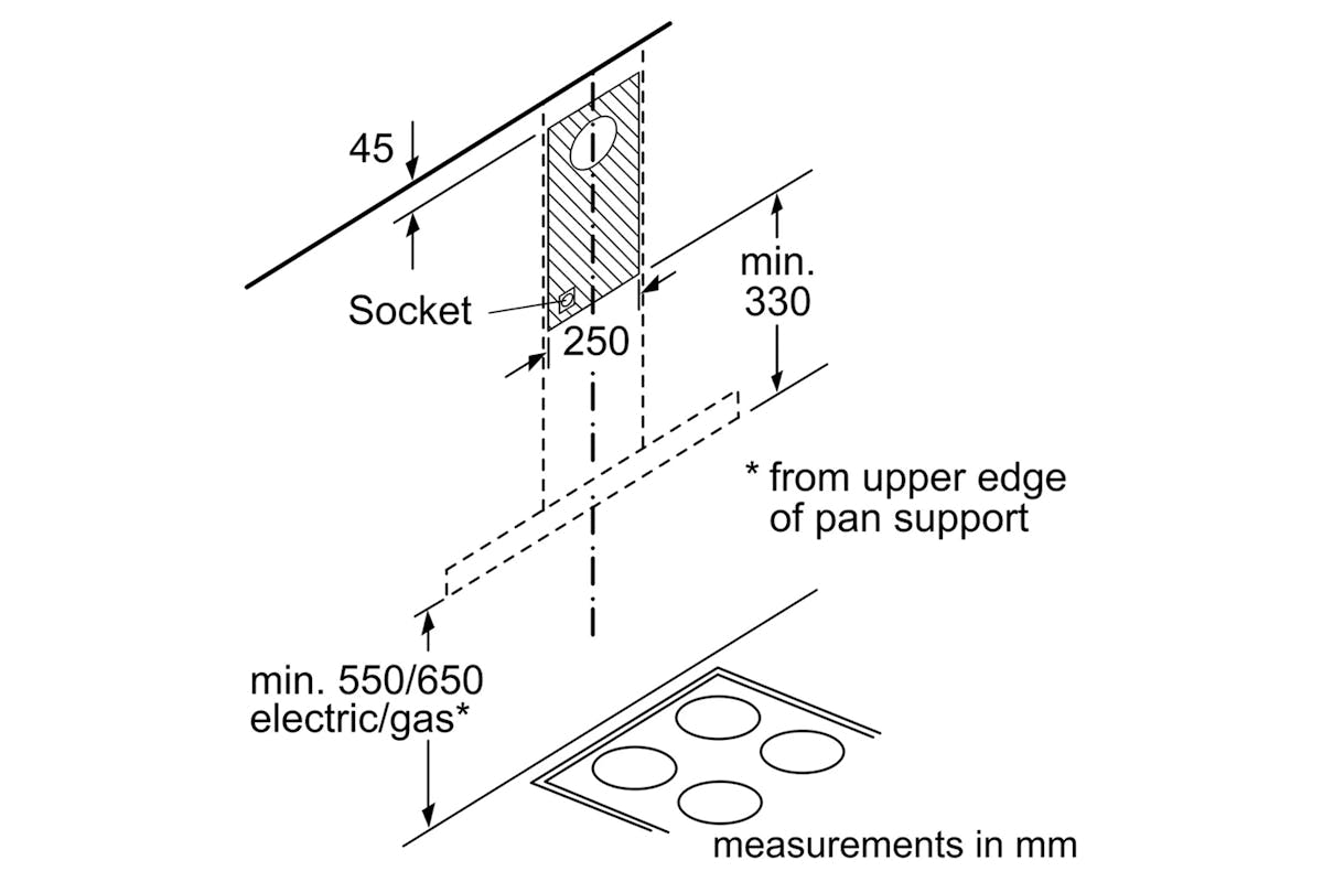 Siemens iQ300 60cm Wall mounted Hood | LC67BHM50B