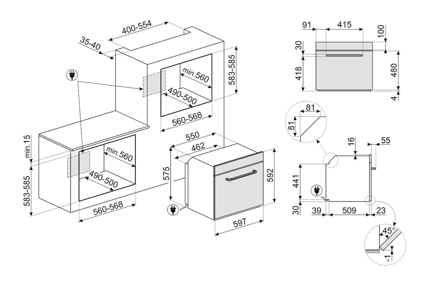 Smeg Victoria Built-in Single Oven | SF6905N1 | Black