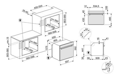 Smeg Classic Built-in Electric Single Oven | SFP6301TVN | Black