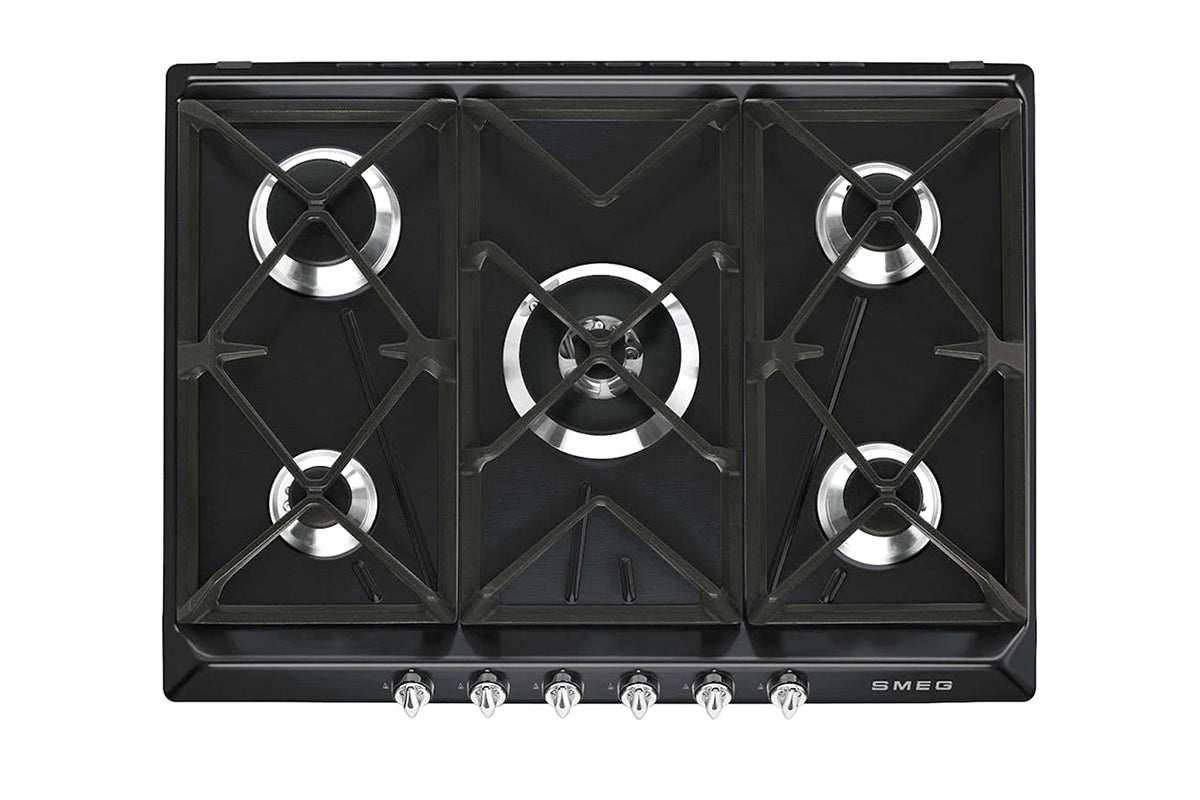 Smeg 69cm Victoria Aesthetic Built-in Gas Hob | SR975NGH | Black