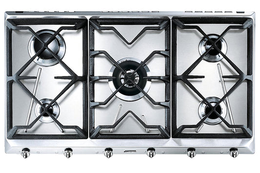 Smeg 90cm Built-in Contemporary Gas Hob | SRV596GH5 | Stainless Steel