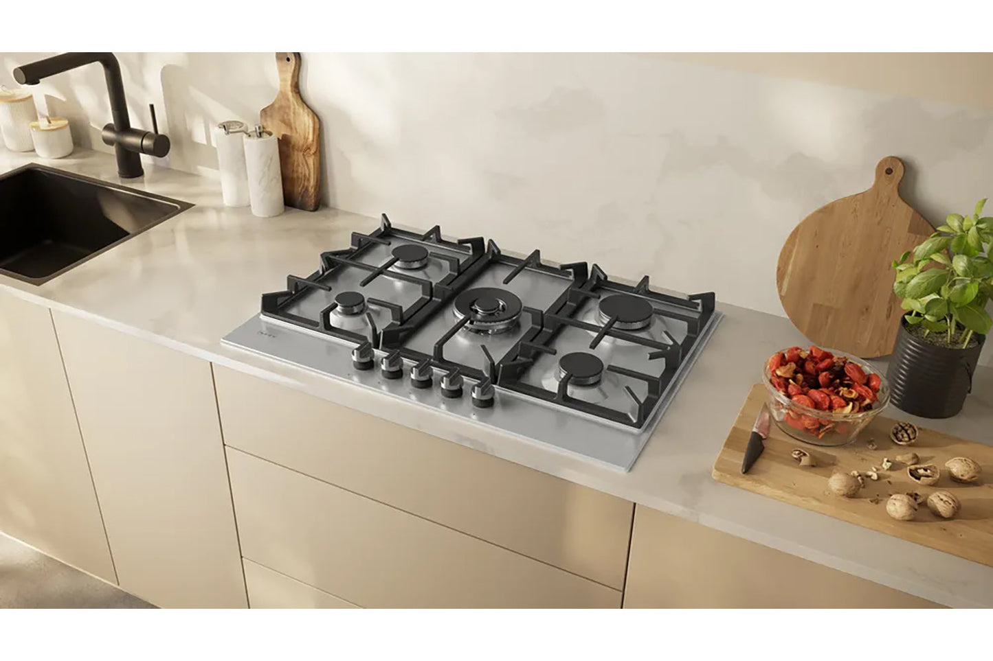 Neff N 70 75cm Built-in Gas Hob | T27CIQ8N0 | Stainless Steel