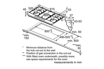Neff N70 90cm Built-in Gas Hob | T29CIR8N0 | Stainless Steel