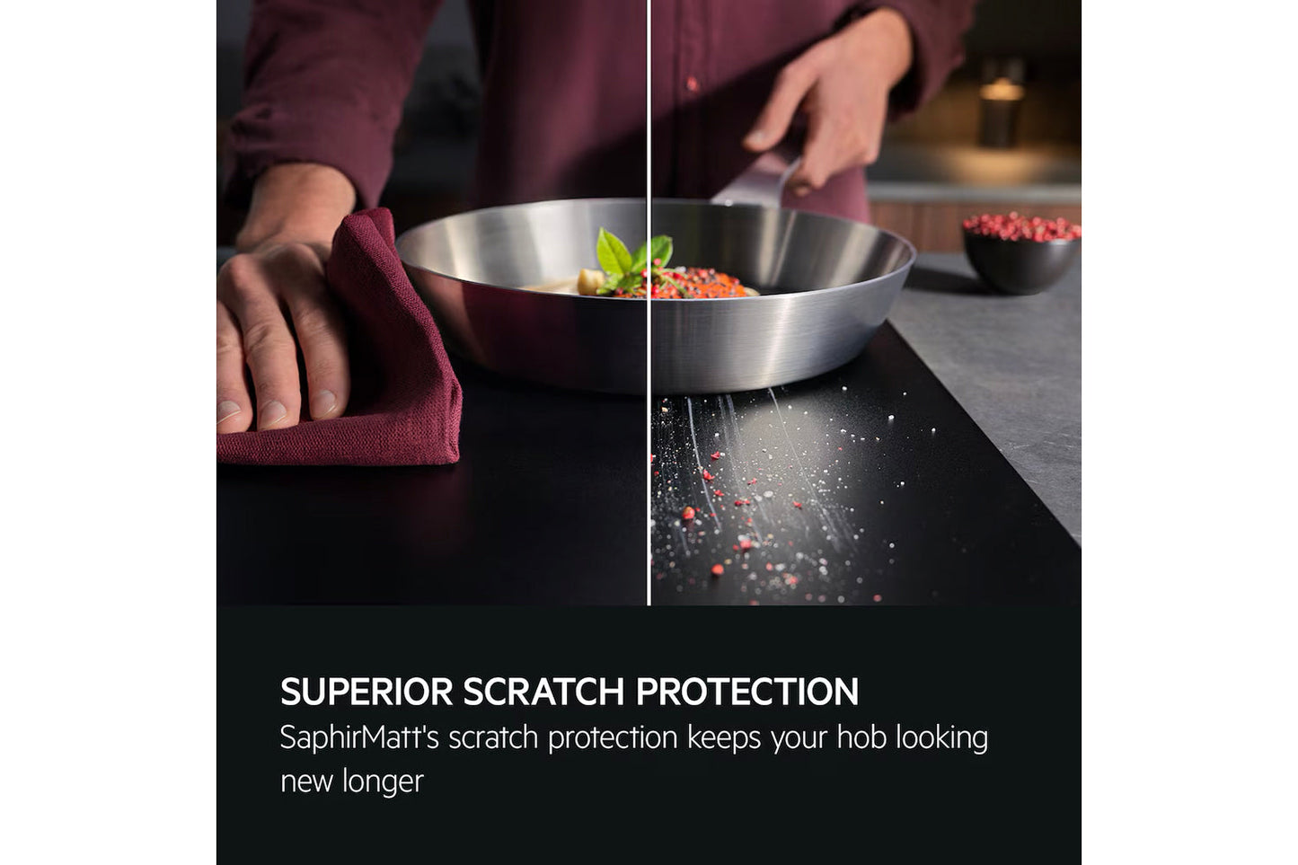 AEG 6000 60cm 4 Zone Bridge SaphirMatt Induction Hob | TO64IB00FZ