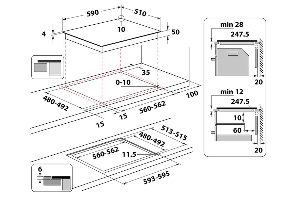 Hotpoint 60cm Built-in Induction Hob | TS3560FCPNE | Black
