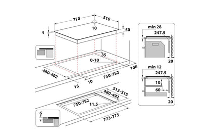 Whirlpool 77cm Built-in Induction Hob with Clean Protect | WFS1577CPNE | Black