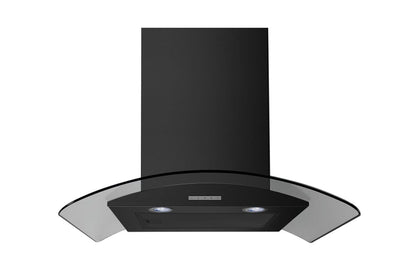 Belling 90cm Curved Glass Chimney Hood | CHIM904GBLK
