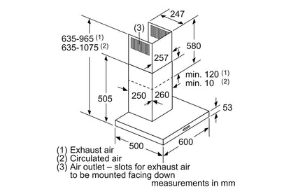 Neff N50 60cm Wall-Mounted Cooker Hood | D64BHM1N0B