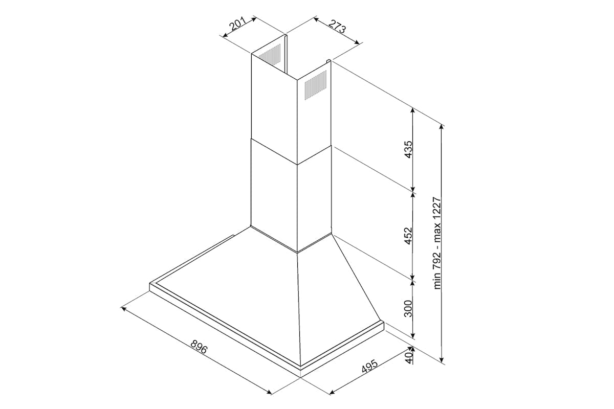 Smeg 90cm Chimney Hood | KPF9YW | Yellow