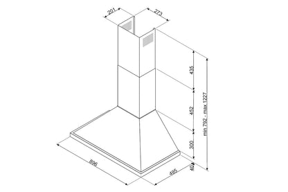 Smeg 90cm Chimney Hood | KPF9YW | Yellow