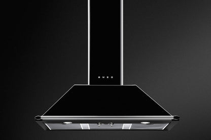Smeg 100cm Victoria Chimney Cooker Hood | KT100BLE | Black